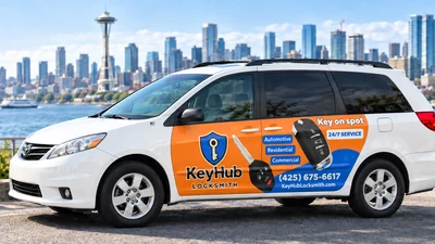 The KeyHub Locksmith van in Seattle
