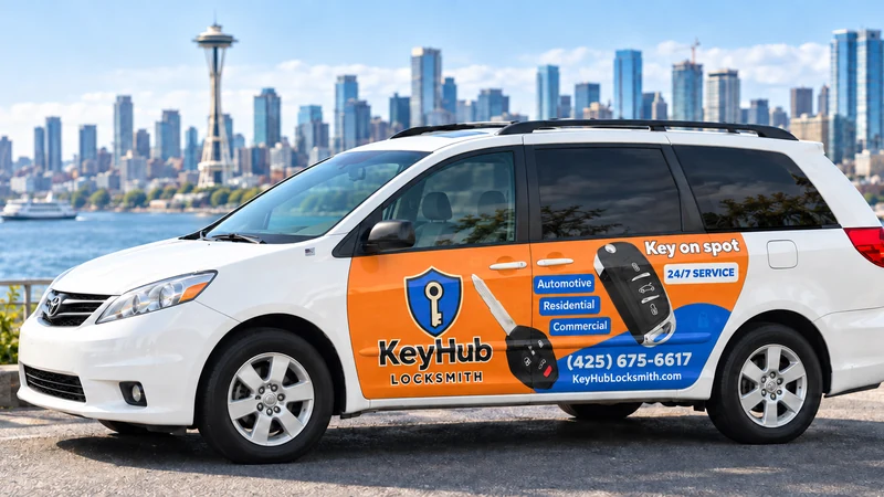 The KeyHub Locksmith van in Seattle