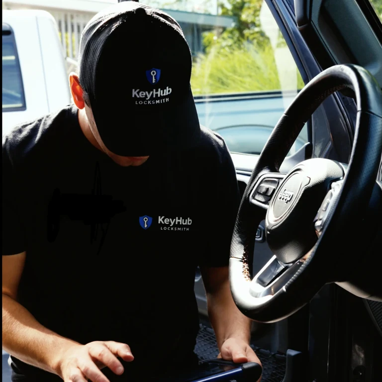 KeyHub Locksmith technician programming a car key